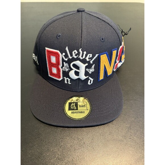 Brand About Nothing Baseball Cap Hat Adjustable Cleveland Navy Flat Bill New - Picture 3 of 9